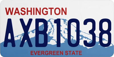 WA license plate AXB1038