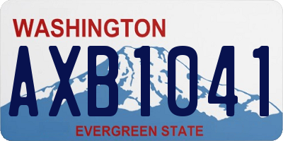 WA license plate AXB1041