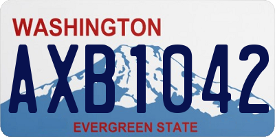 WA license plate AXB1042