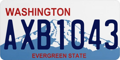 WA license plate AXB1043