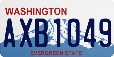 WA license plate AXB1049