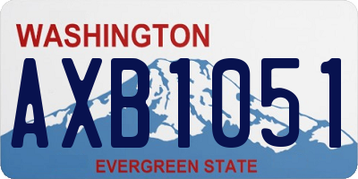 WA license plate AXB1051