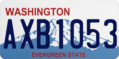 WA license plate AXB1053