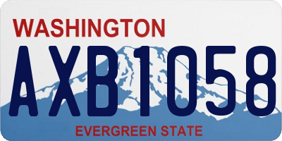 WA license plate AXB1058
