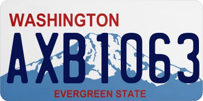 WA license plate AXB1063