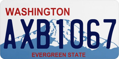 WA license plate AXB1067