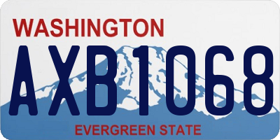 WA license plate AXB1068