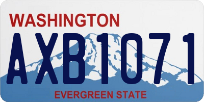 WA license plate AXB1071