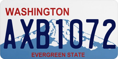 WA license plate AXB1072
