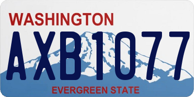WA license plate AXB1077