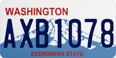WA license plate AXB1078