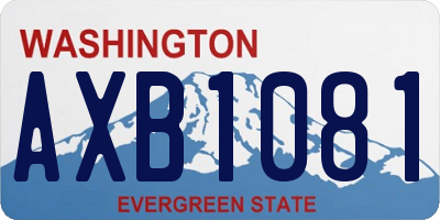 WA license plate AXB1081