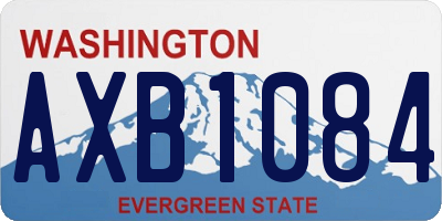 WA license plate AXB1084