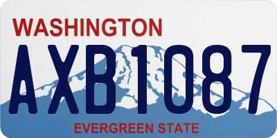 WA license plate AXB1087