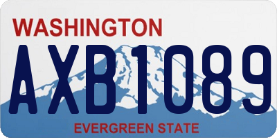 WA license plate AXB1089