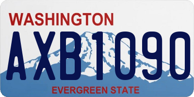 WA license plate AXB1090
