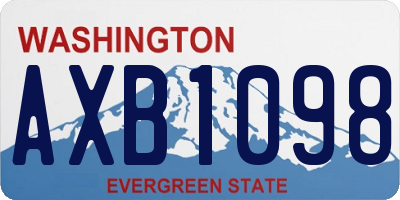 WA license plate AXB1098