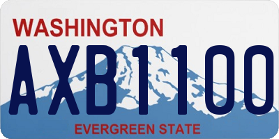 WA license plate AXB1100