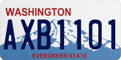 WA license plate AXB1101