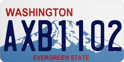 WA license plate AXB1102