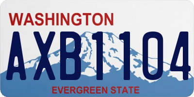 WA license plate AXB1104