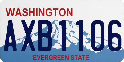 WA license plate AXB1106