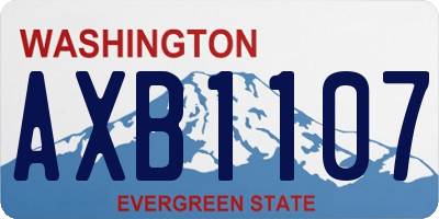 WA license plate AXB1107