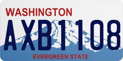WA license plate AXB1108