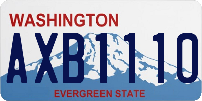 WA license plate AXB1110
