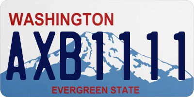 WA license plate AXB1111