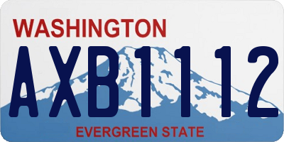 WA license plate AXB1112