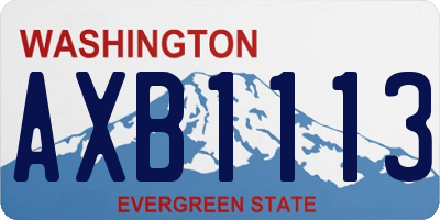 WA license plate AXB1113