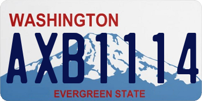 WA license plate AXB1114