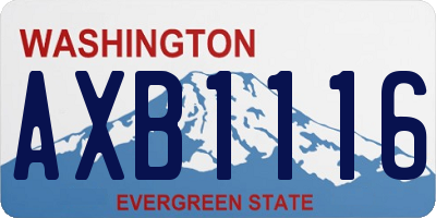 WA license plate AXB1116