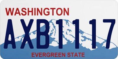 WA license plate AXB1117