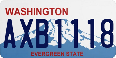 WA license plate AXB1118