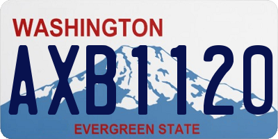WA license plate AXB1120