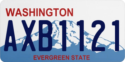 WA license plate AXB1121