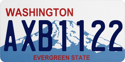WA license plate AXB1122
