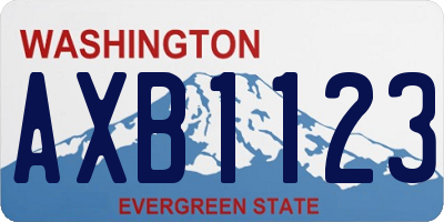 WA license plate AXB1123