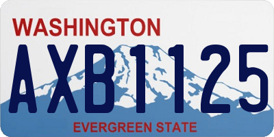WA license plate AXB1125