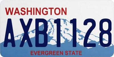 WA license plate AXB1128