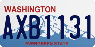 WA license plate AXB1131