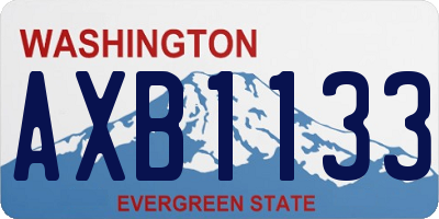 WA license plate AXB1133