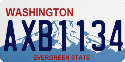 WA license plate AXB1134