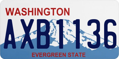 WA license plate AXB1136