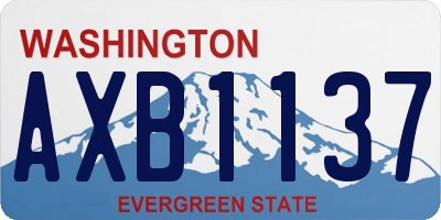 WA license plate AXB1137