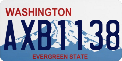 WA license plate AXB1138