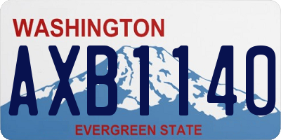 WA license plate AXB1140