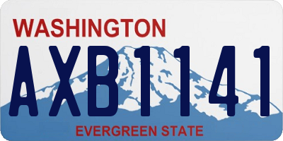 WA license plate AXB1141